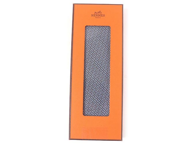 Hermès Hermes Chaine All-over Pattern Silk Tie Brown - view 2