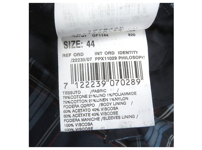 Autre Marque Blazer in cotone e lino a quadri tartan Gabriele Pasini Blu - vista 10