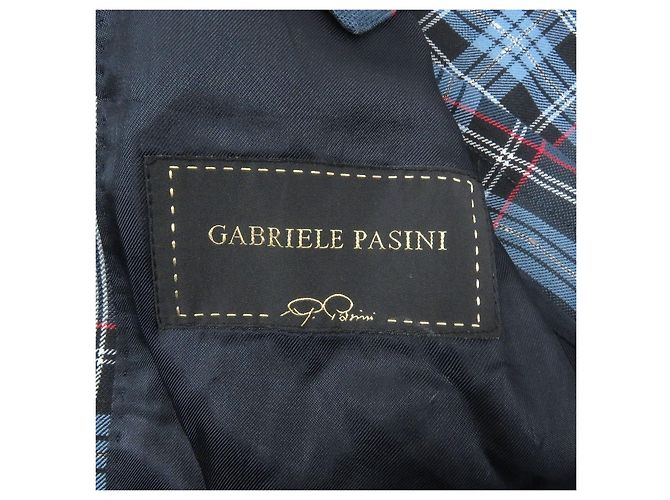 Autre Marque Blazer in cotone e lino a quadri tartan Gabriele Pasini Blu - vista 7