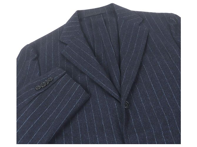 Autre Marque Chaqueta de Lana Rayada Sartorio Azul Azul marino - vista 2