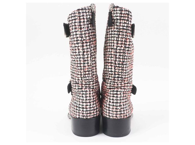 Timeless Chanel COCO Mark Tweed-Lederstiefel Mehrfarben - Ansicht 2