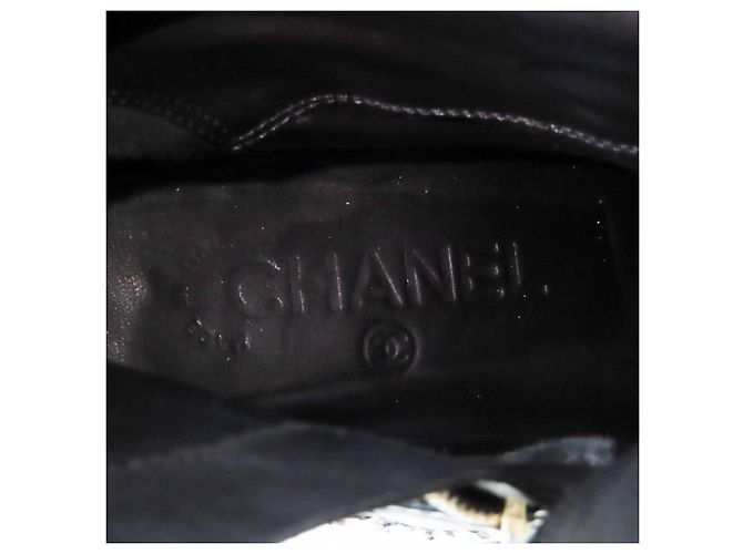 Timeless Chanel COCO Mark Tweed-Lederstiefel Mehrfarben - Ansicht 9