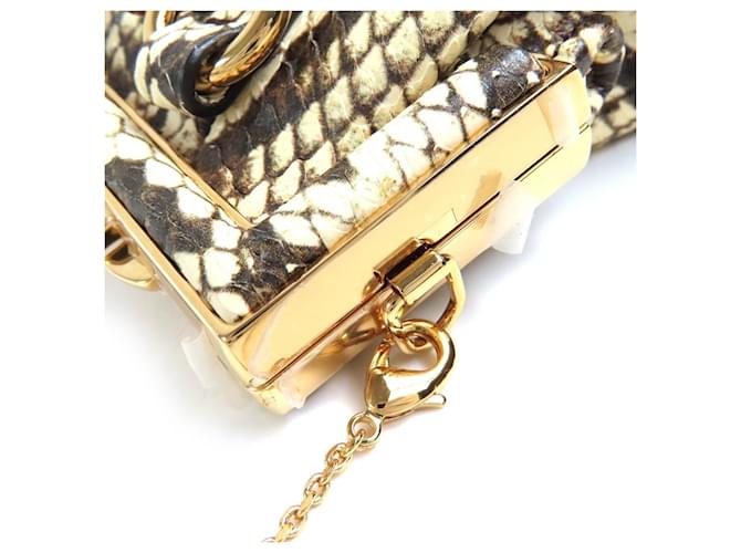 Fendi FENDI FIRST NANO Python-Kettenbeutel Braun - Ansicht 10