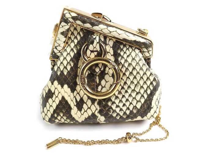 Fendi FENDI FIRST NANO Python-Kettenbeutel Braun - Ansicht 3