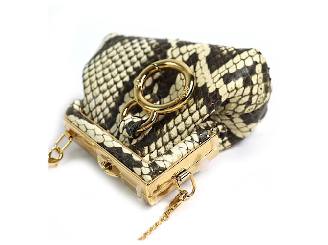 Fendi FENDI FIRST NANO Python-Kettenbeutel Braun - Ansicht 4