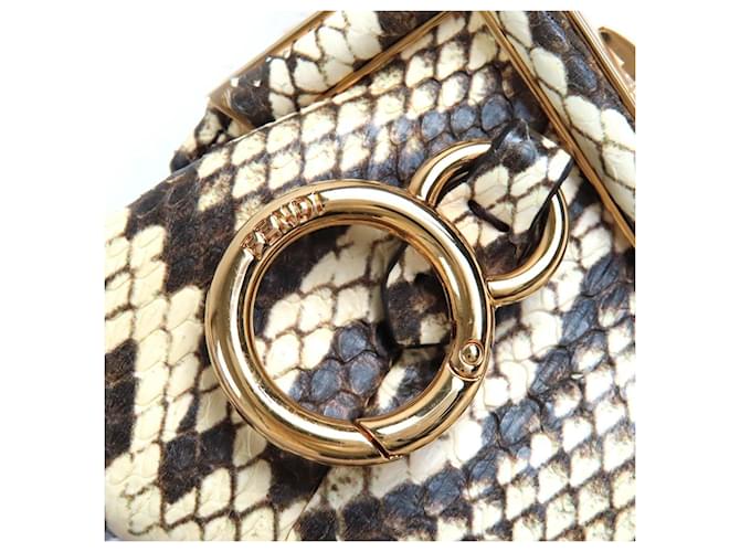 Fendi FENDI FIRST NANO Python-Kettenbeutel Braun - Ansicht 8