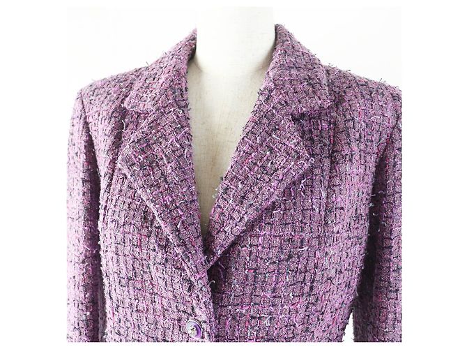 Timeless Chanel 22P Lion Button Acrylic Polyester Jacket Purple - view 2