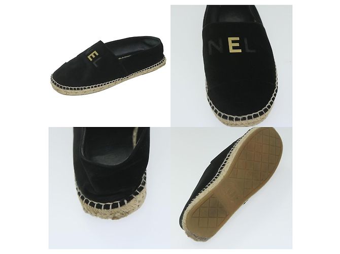 Scarpe Chanel Velour 38 Nero - vista 3