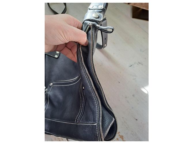 Borsa a spalla in pelle nera Longchamp Nero - vista 10