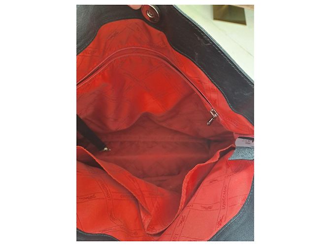 Borsa a spalla in pelle nera Longchamp Nero - vista 11