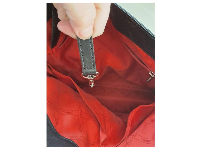 Borsa a spalla in pelle nera Longchamp Nero - vista 12