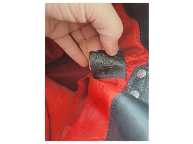 Borsa a spalla in pelle nera Longchamp Nero - vista 13