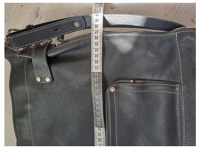 Borsa a spalla in pelle nera Longchamp Nero - vista 18