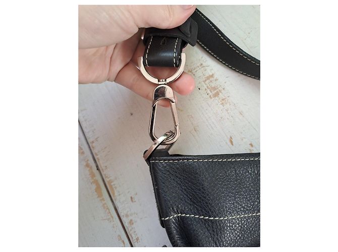 Borsa a spalla in pelle nera Longchamp Nero - vista 3