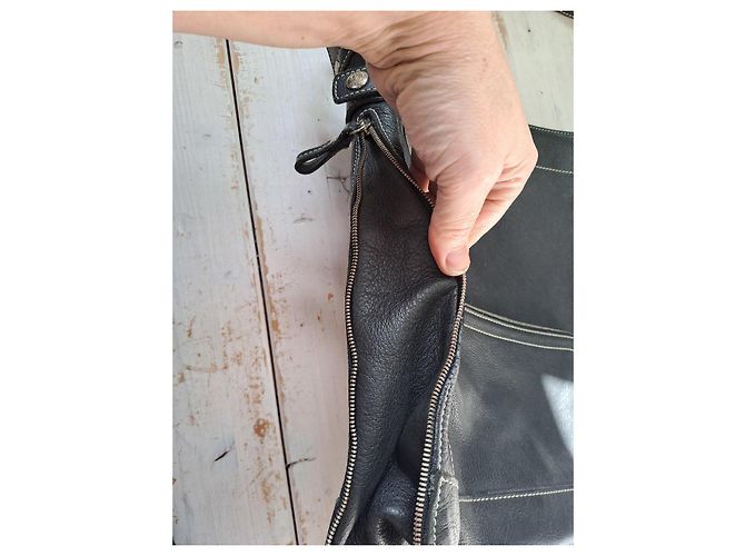 Borsa a spalla in pelle nera Longchamp Nero - vista 8