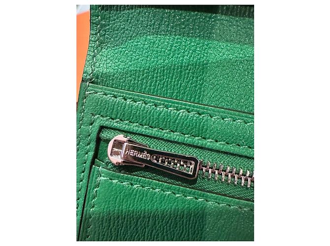 Hermès Bearn Soufflet Wallet in Exotic Leather Green - view 5