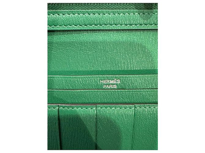 Hermès Bearn Soufflet Wallet in Exotic Leather Green - view 6