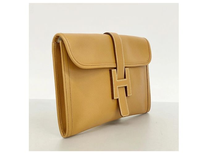 Bolso Clutch Jige PM de Hermès en Cuero Ardennes Dorado - vista 2