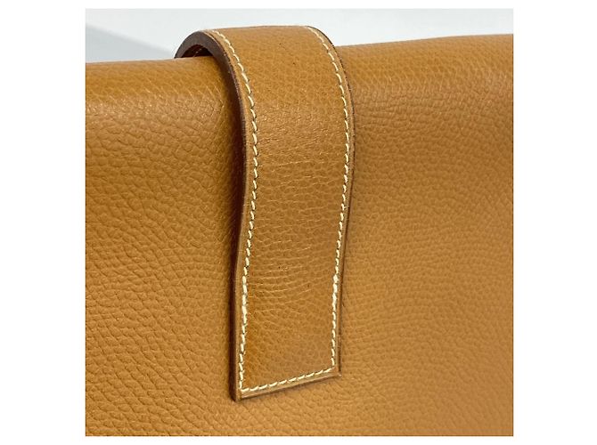 Bolso Clutch Jige PM de Hermès en Cuero Ardennes Dorado - vista 8