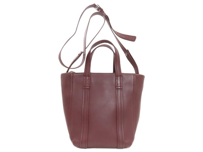 Borsa Balenciaga 502509 Laundry Cabas XS Bordò - vista 2