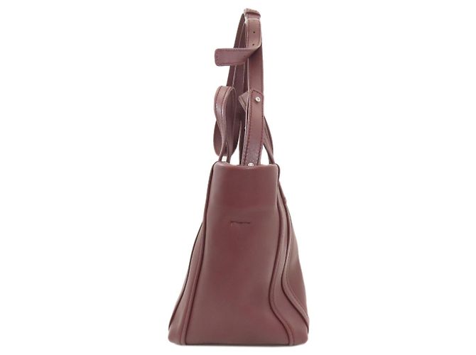 Borsa Balenciaga 502509 Laundry Cabas XS Bordò - vista 3
