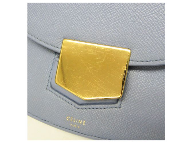 Céline Borsa a spalla media in pelle Trotter di Celine Blu chiaro - vista 11