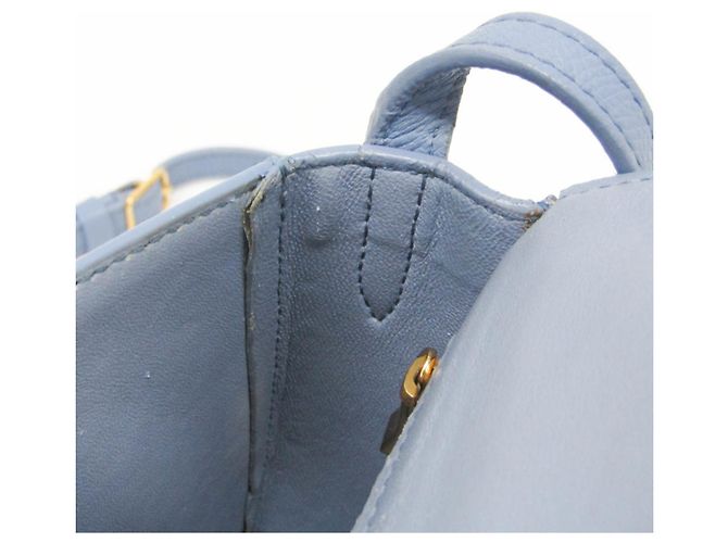 Céline Borsa a spalla media in pelle Trotter di Celine Blu chiaro - vista 13