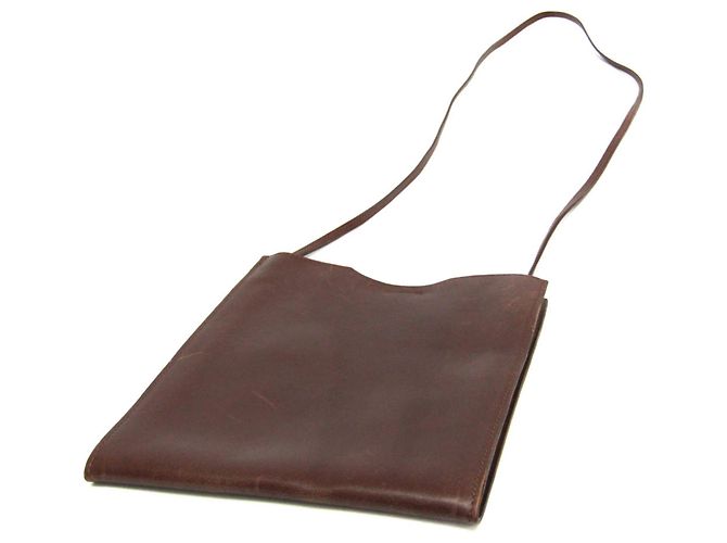 Borsa a spalla in pelle box calf marrone Onimaitou di Hermès - vista 2