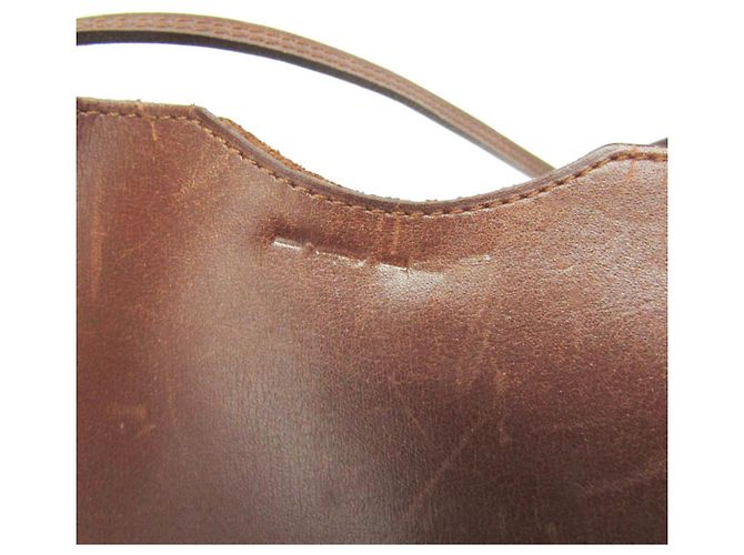 Borsa a spalla in pelle box calf marrone Onimaitou di Hermès - vista 7