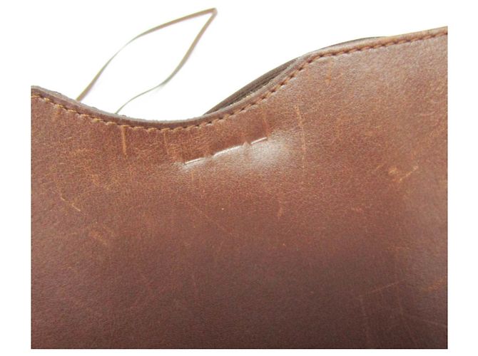 Borsa a spalla in pelle box calf marrone Onimaitou di Hermès - vista 8