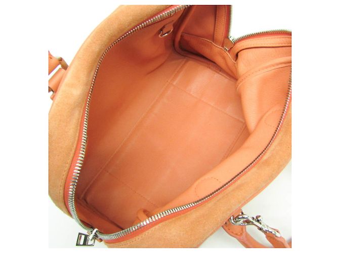 Sac à main Loewe Amazona 28 en daim et cuir Orange - vue 4