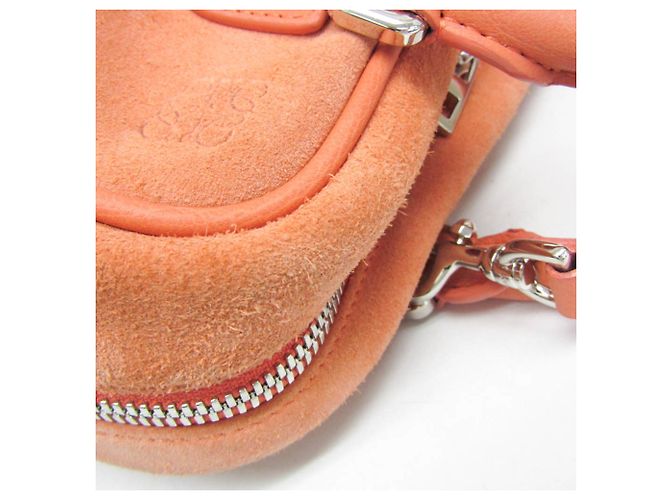 Sac à main Loewe Amazona 28 en daim et cuir Orange - vue 7