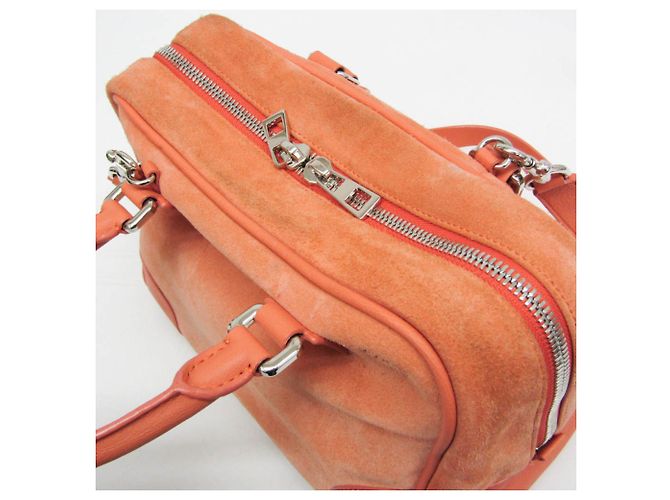 Sac à main Loewe Amazona 28 en daim et cuir Orange - vue 8