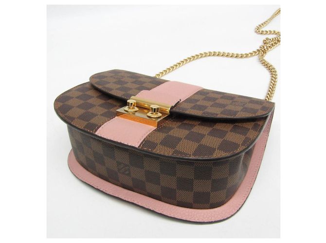 Borsa a Spalla Donna Louis Vuitton Damier Wight N64418 Marrone Rosa - vue 6