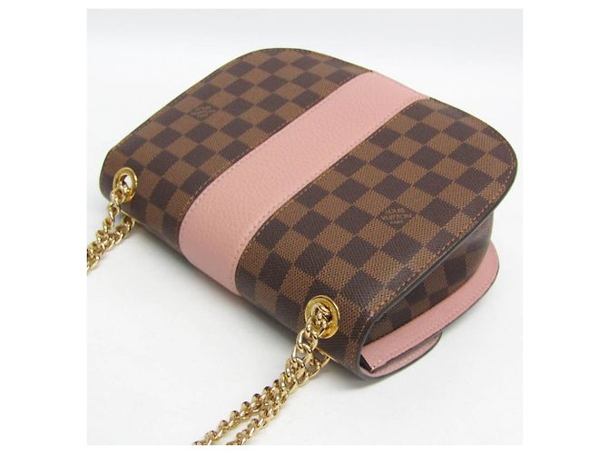 Borsa a Spalla Donna Louis Vuitton Damier Wight N64418 Marrone Rosa - vue 8