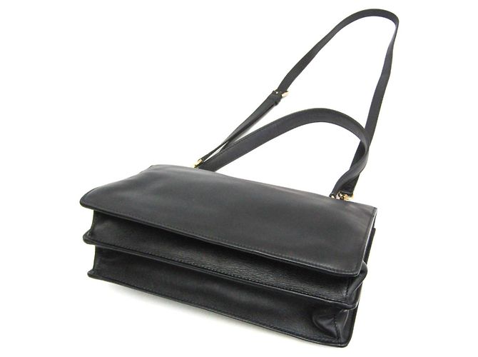 Prada Soft Sound mittelgroße Lederhandtasche Schwarz - Ansicht 2