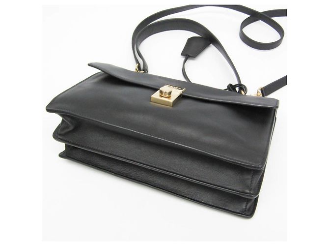 Prada Soft Sound mittelgroße Lederhandtasche Schwarz - Ansicht 4