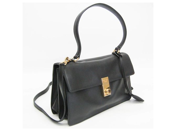 Prada Soft Sound mittelgroße Lederhandtasche Schwarz - Ansicht 7