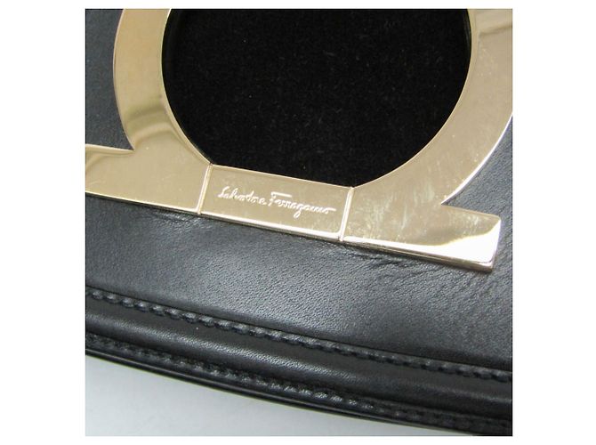Borsa a Spalla Donna Salvatore Ferragamo Gancini AX-21 1820 Nero - vista 12