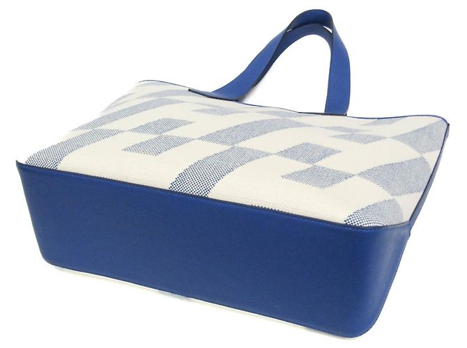 Hermès Ambie GM Tote Bag Blau Aus weiß - Ansicht 4