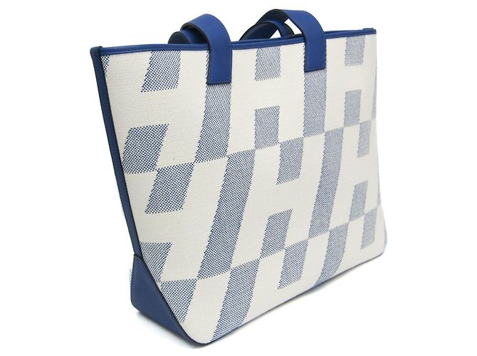 Hermès Ambie GM Tote Bag Blau Aus weiß - Ansicht 6