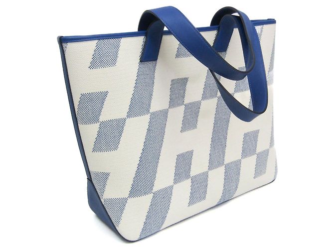 Hermès Ambie GM Tote Bag Blau Aus weiß - Ansicht 7