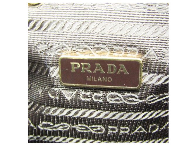 Borsa a sacco in jacquard con logo Prada Marrone Marrone scuro - vista 10