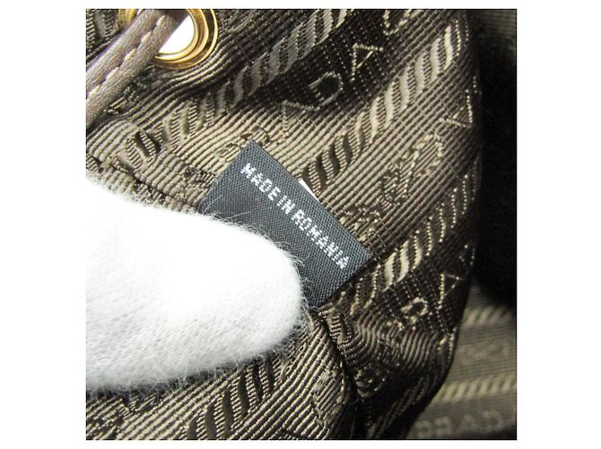 Borsa a sacco in jacquard con logo Prada Marrone Marrone scuro - vista 11