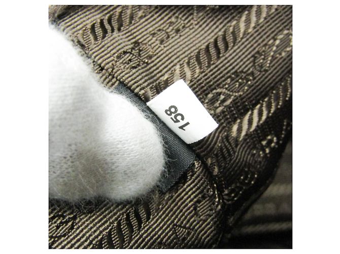 Borsa a sacco in jacquard con logo Prada Marrone Marrone scuro - vista 12