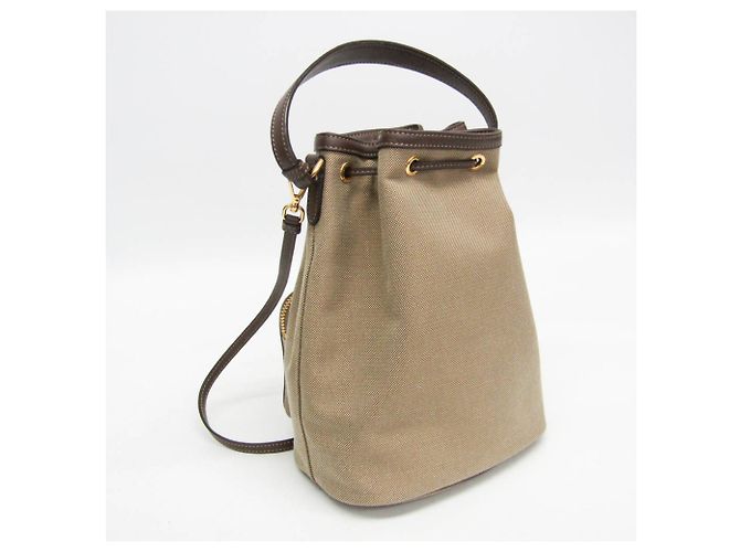 Borsa a sacco in jacquard con logo Prada Marrone Marrone scuro - vista 6