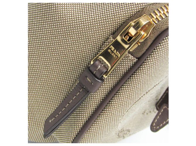 Borsa a sacco in jacquard con logo Prada Marrone Marrone scuro - vista 8