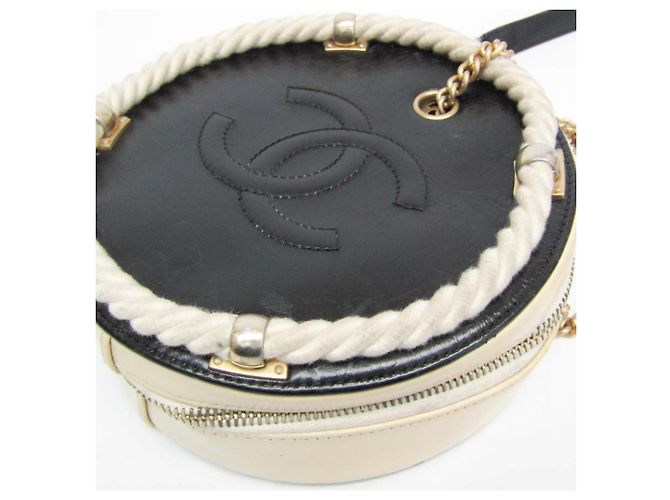 Borsa a spalla rotonda con catena Coco Mark di Chanel Nero Beige - vista 9