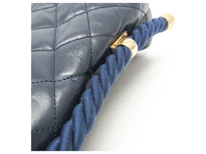 Borsa 2 in 1 con manico a catena Matelassé Chanel Blu navy - vista 14