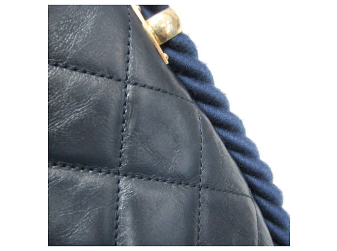 Borsa 2 in 1 con manico a catena Matelassé Chanel Blu navy - vista 8